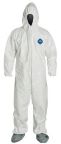 Tyvek coverall, zipper, attached hood and non skid boots, elastic wrists. S-7XL. PRICE PER CA