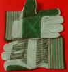 1370. Prem. split green double palm, 2.5" rubberized cuff, lined palm. S - XL. PRICE PER DOZEN.
