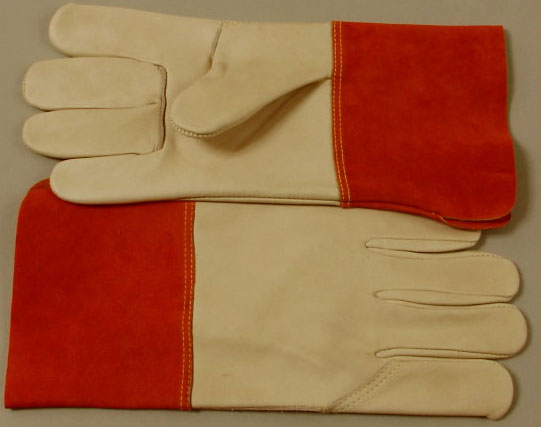 5420LCK. A GRADE, MIGTIG GRAIN WELDER, 4.5" RUSSET SPLIT CUFF,KEVLAR THREAD. XS-XXL. PRICE PER DOZEN
