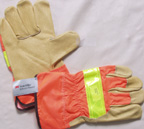 5110SR.Grain Pigskin Palms, 3M reflective tape, 2.5" safety cuff. S-XXL. PRICE PER DOZEN