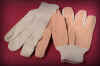 C8610PDC. 10 OZ NATURAL CANVAS COTTON GLOVE, WITH ORANGE POLKA DOTS ON PALM. MEN'S. PRICE PER DOZEN.