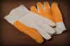 G318BT. THREE FINGER CANVAS BACK DOUBLE PALM, GOLD CHORE STYLE. BAND TOP. PRICE PER DOZEN.