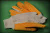 G318K. THREE FINGERSCANVAS BACK, GOLD CHORE DOUBLE PALM GLOVE, KNIT WRIST. PRICE PER DOZEN.