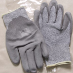 DYPU5. Cut Resistant Knit, Heavy weight, grey polyurethane palm coated. S-XXL. PRICE PER DOZEN.