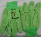 FR-G18. Hi-vis green fire retardant cotton glove, size large. PRICE PER DOZEN.