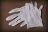 I4800W. LADIES BLEACHED WHITE LISLE GLOVE, UNHEMMED. PRICE PER DOZEN.