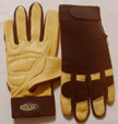 MCDV24. PREM DEERSKIN,ANTI VIBRATION GEL PALM,BLK SPANDEX BACK,VELCRO CLOSURE. S-XXL. PRICE PER PAIR