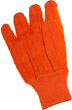 OC020. FLUORESCENT ORANGE CORDUROY, KNIT WRIST. PRICE PER DOZEN.