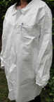 SG1101.Dupont Tyvek Protective Labcoat, snap front, 2 pockets. Sizes M-4XL. PRICE PER CASE.