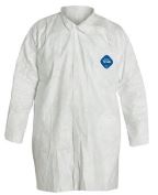 SG1140. Tyvek protective labcoat, no pockets. S - 5XL. PRICE PER CASE.