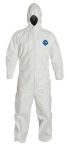 SG1428. Tyvek coverall, zipper, attached hood, elastic wrists and ankles. M-5XL. PRICE PER CASE.