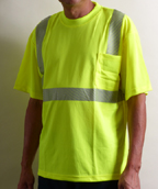 SV-GS250.SAFETY VEST, Lime green broken reflective, class II, short sleeves, sizes S-5XL. PRICE EACH