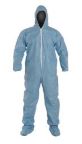 TM122SBU. DUPONT TEMPO Coverall, serged seams, hood, zipper, elastic wrists and ankles. M-XL